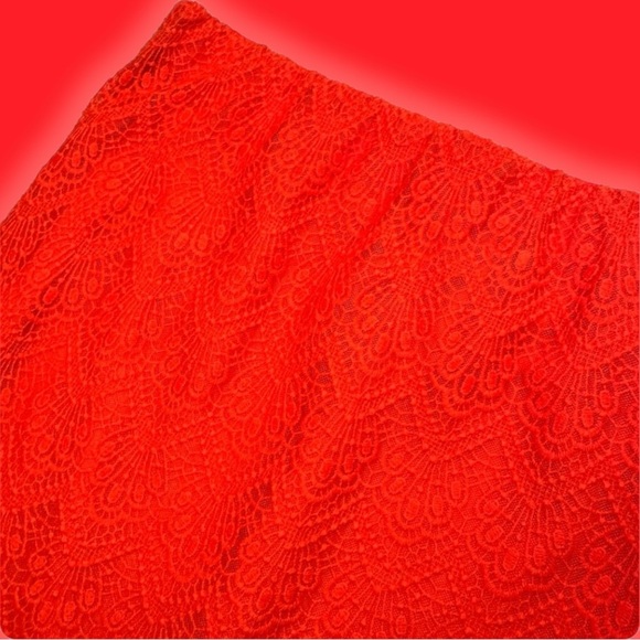 J. Crew Factory Women’s A-Line Crochet Lace Skirt in Bright Orange Size 14 - Picture 3 of 5